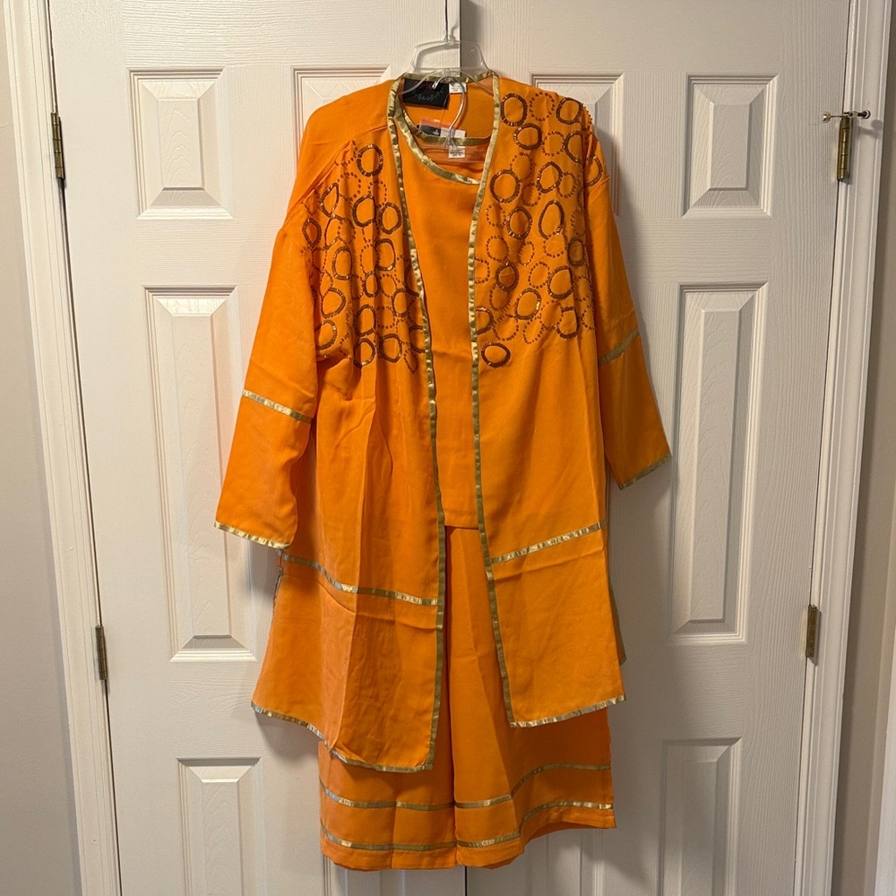AS HRO.  XL. Vibrant Orange Embroidered Set.